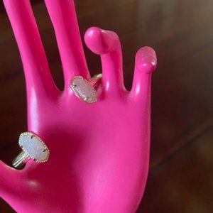 Kendra Scott Gold Elton Bracelet - White Iridescent Drusy